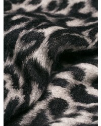 Pull à col en v imprimé léopard noir et blanc Stella McCartney