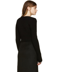 Pull à col en v noir Calvin Klein Collection