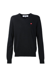 Pull à col en v noir Comme Des Garcons Play