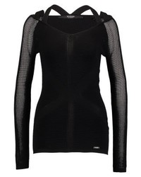 Pull à col en v noir GUESS