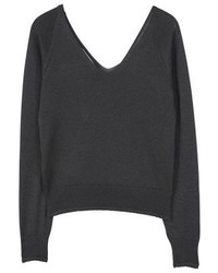 Pull à col en v noir Mango