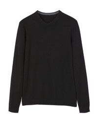 Pull à col en v noir Mango