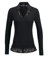 Pull à col en v noir Morgan