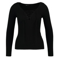 Pull à col en v noir Only