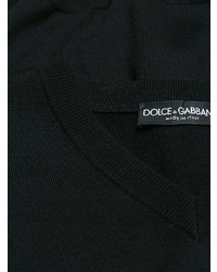 Pull à col en v noir Dolce & Gabbana