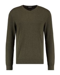 Pull à col en v olive Esprit