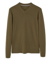 Pull à col en v olive Mango