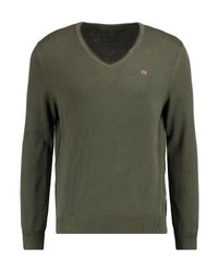 Pull à col en v olive Napapijri
