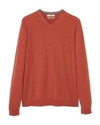 Pull à col en v orange Mango