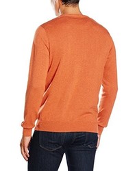 Pull à col en v orange Paul James Knitwear