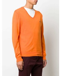 Pull à col en v orange Polo Ralph Lauren