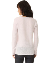 Pull à col en v rose TSE