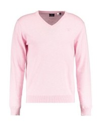 Pull à col en v rose Gant