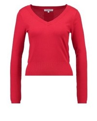 Pull à col en v rouge Morgan