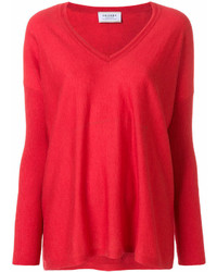 Pull à col en v rouge Snobby Sheep