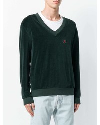 Pull à col en v vert foncé Yeezy