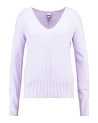 Pull à col en v violet clair Bench