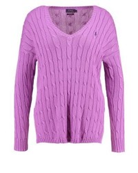 Pull à col en v violet clair Ralph Lauren