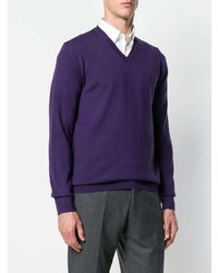 Pull à col en v violet Polo Ralph Lauren