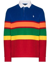 Pull à col polo à rayures horizontales multicolore Polo Ralph Lauren