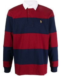 Pull à col polo à rayures horizontales rouge Polo Ralph Lauren