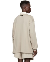 Pull à col polo beige Essentials