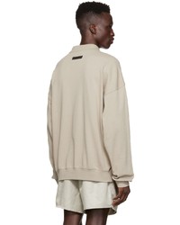 Pull à col polo beige Essentials