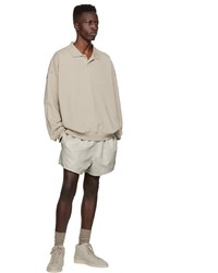 Pull à col polo beige Essentials