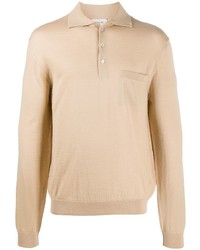 Pull à col polo beige Lemaire