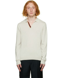 Pull à col polo beige Paul Smith