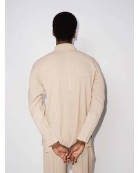 Pull à col polo beige Homme Plissé Issey Miyake