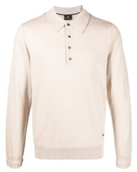 Pull à col polo beige PS Paul Smith