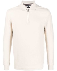 Pull à col polo beige Tommy Hilfiger