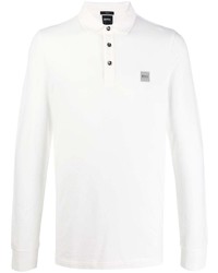 Pull à col polo blanc BOSS HUGO BOSS