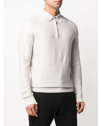 Pull à col polo blanc Ermenegildo Zegna