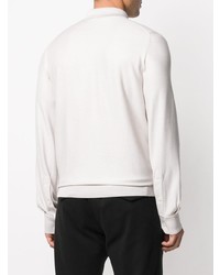 Pull à col polo blanc Ermenegildo Zegna