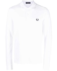 Pull à col polo blanc Fred Perry