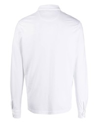 Pull à col polo blanc Fedeli