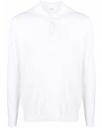 Pull à col polo blanc Malo