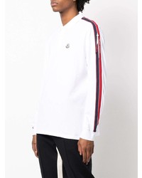 Pull à col polo blanc Moncler