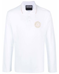 Pull à col polo blanc VERSACE JEANS COUTURE