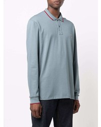 Pull à col polo bleu clair PS Paul Smith