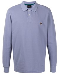 Pull à col polo bleu clair PS Paul Smith