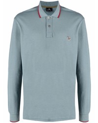 Pull à col polo bleu clair PS Paul Smith