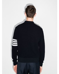 Pull à col polo bleu marine Thom Browne