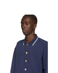 Pull à col polo bleu marine Gucci