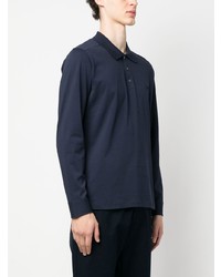 Pull à col polo bleu marine Fay