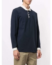 Pull à col polo bleu marine Kent & Curwen