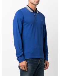 Pull à col polo bleu marine Sun 68