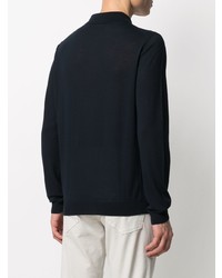 Pull à col polo bleu marine Malo